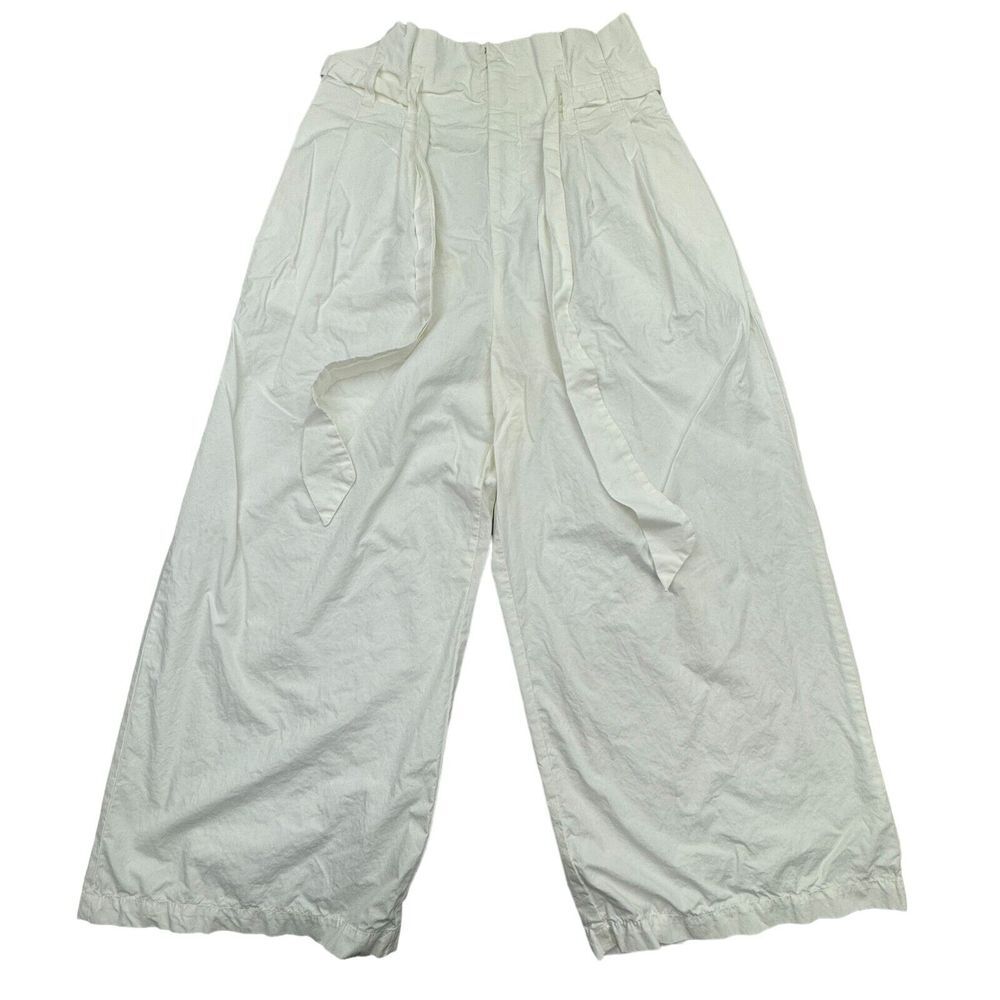 Kimchi Blue Urban Outfitters Simone Paper Bag Wide Leg White Pants Size 4